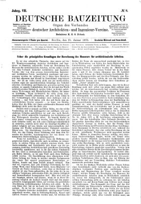 Deutsche Bauzeitung 〈Berlin〉 Samstag 25. Januar 1873