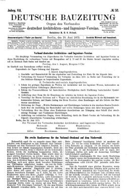 Deutsche Bauzeitung 〈Berlin〉 Samstag 28. Juni 1873