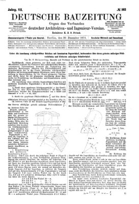 Deutsche Bauzeitung 〈Berlin〉 Samstag 20. Dezember 1873