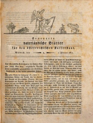 Erneuerte vaterländische Blätter für den österreichischen Kaiserstaat Mittwoch 1. Januar 1817