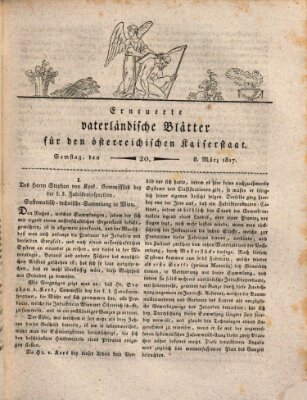 Erneuerte vaterländische Blätter für den österreichischen Kaiserstaat Samstag 8. März 1817