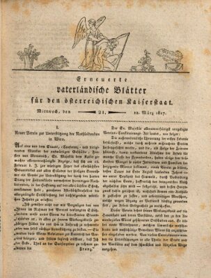 Erneuerte vaterländische Blätter für den österreichischen Kaiserstaat Mittwoch 12. März 1817