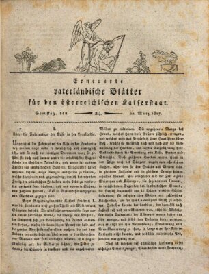 Erneuerte vaterländische Blätter für den österreichischen Kaiserstaat Samstag 22. März 1817