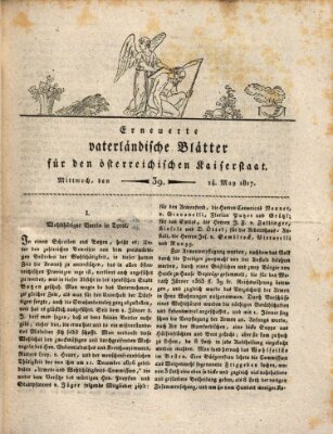 Erneuerte vaterländische Blätter für den österreichischen Kaiserstaat Mittwoch 14. Mai 1817