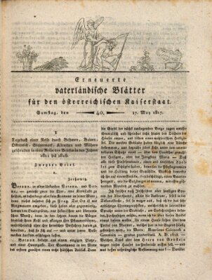 Erneuerte vaterländische Blätter für den österreichischen Kaiserstaat Samstag 17. Mai 1817