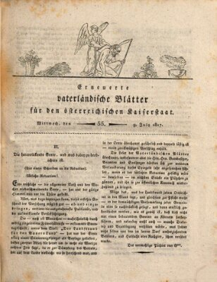 Erneuerte vaterländische Blätter für den österreichischen Kaiserstaat Mittwoch 9. Juli 1817