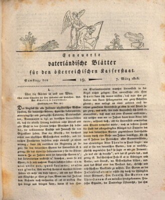 Erneuerte vaterländische Blätter für den österreichischen Kaiserstaat Samstag 7. März 1818