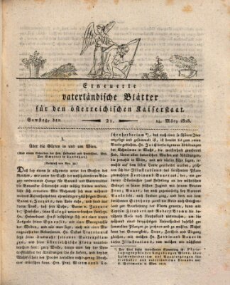 Erneuerte vaterländische Blätter für den österreichischen Kaiserstaat Samstag 14. März 1818