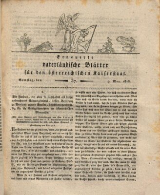 Erneuerte vaterländische Blätter für den österreichischen Kaiserstaat Samstag 9. Mai 1818