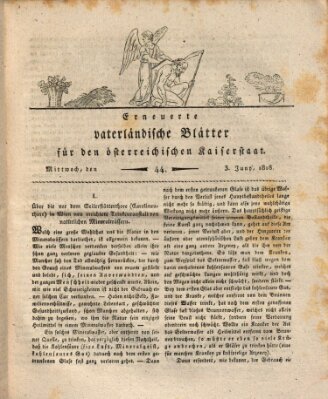 Erneuerte vaterländische Blätter für den österreichischen Kaiserstaat Mittwoch 3. Juni 1818