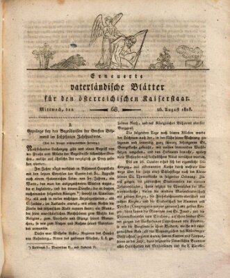 Erneuerte vaterländische Blätter für den österreichischen Kaiserstaat Donnerstag 26. Februar 1818