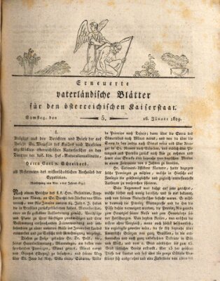 Erneuerte vaterländische Blätter für den österreichischen Kaiserstaat Samstag 16. Januar 1819