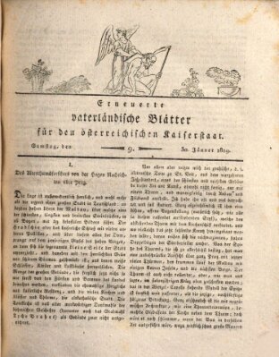 Erneuerte vaterländische Blätter für den österreichischen Kaiserstaat Samstag 30. Januar 1819