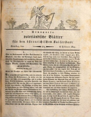 Erneuerte vaterländische Blätter für den österreichischen Kaiserstaat Samstag 6. Februar 1819