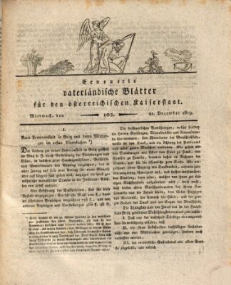 Erneuerte vaterländische Blätter für den österreichischen Kaiserstaat Mittwoch 22. Dezember 1819