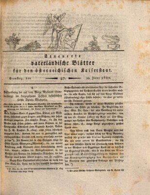 Erneuerte vaterländische Blätter für den österreichischen Kaiserstaat Samstag 10. Juni 1820