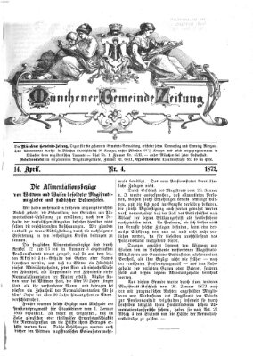 Münchener Gemeinde-Zeitung Sonntag 14. April 1872