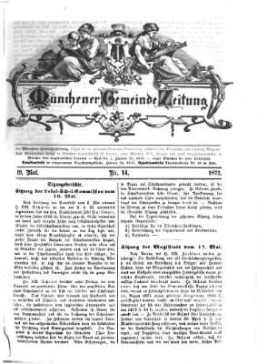 Münchener Gemeinde-Zeitung Sonntag 19. Mai 1872