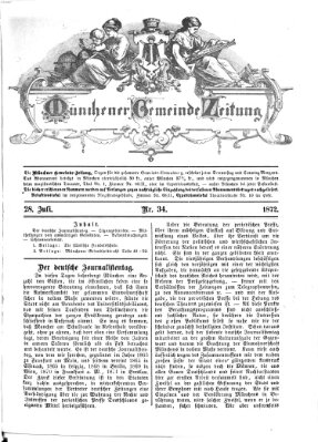 Münchener Gemeinde-Zeitung Sonntag 28. Juli 1872