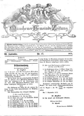 Münchener Gemeinde-Zeitung Donnerstag 12. September 1872