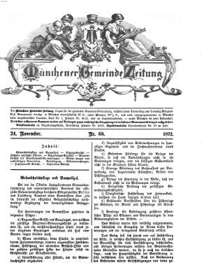 Münchener Gemeinde-Zeitung Sonntag 24. November 1872