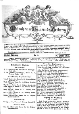 Münchener Gemeinde-Zeitung Donnerstag 16. Januar 1873