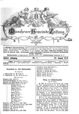 Münchener Gemeinde-Zeitung Donnerstag 23. Januar 1873