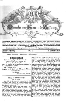 Münchener Gemeinde-Zeitung Donnerstag 6. Februar 1873