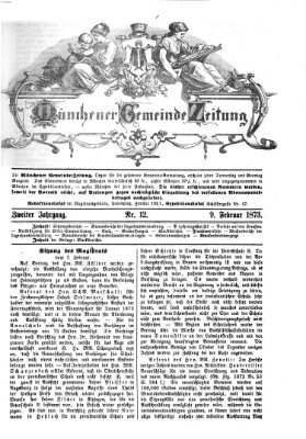 Münchener Gemeinde-Zeitung Sonntag 9. Februar 1873