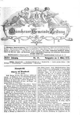 Münchener Gemeinde-Zeitung Sonntag 2. März 1873