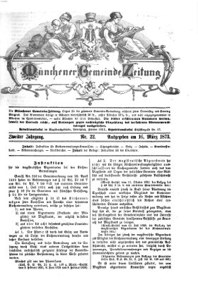 Münchener Gemeinde-Zeitung Sonntag 16. März 1873
