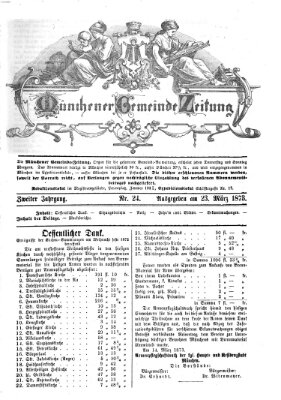 Münchener Gemeinde-Zeitung Sonntag 23. März 1873