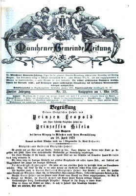 Münchener Gemeinde-Zeitung Donnerstag 1. Mai 1873