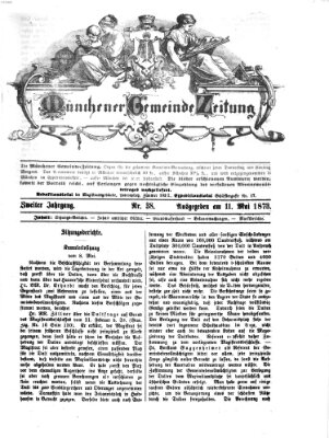 Münchener Gemeinde-Zeitung Sonntag 11. Mai 1873