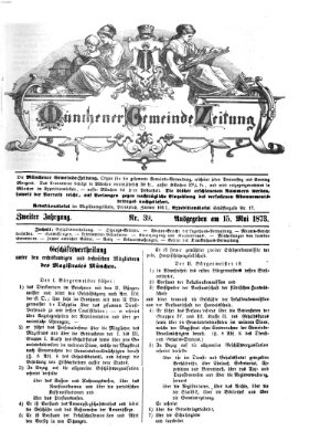 Münchener Gemeinde-Zeitung Donnerstag 15. Mai 1873