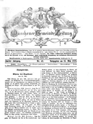 Münchener Gemeinde-Zeitung Sonntag 25. Mai 1873