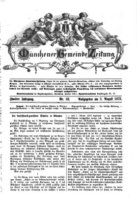 Münchener Gemeinde-Zeitung Sonntag 3. August 1873