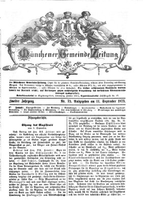 Münchener Gemeinde-Zeitung Donnerstag 11. September 1873