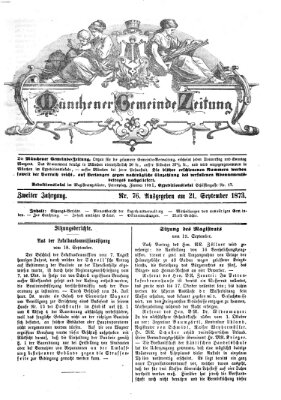 Münchener Gemeinde-Zeitung Sonntag 21. September 1873