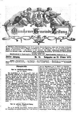 Münchener Gemeinde-Zeitung Donnerstag 23. Oktober 1873