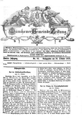 Münchener Gemeinde-Zeitung Sonntag 26. Oktober 1873