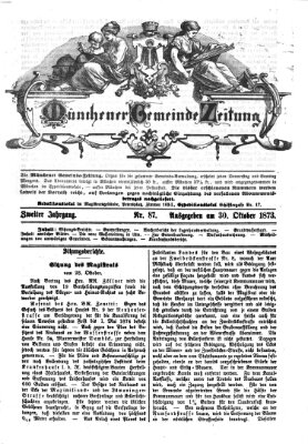 Münchener Gemeinde-Zeitung Donnerstag 30. Oktober 1873