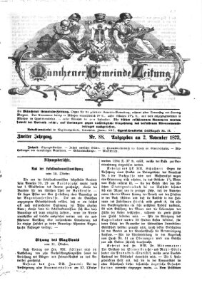 Münchener Gemeinde-Zeitung Sonntag 2. November 1873