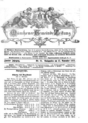 Münchener Gemeinde-Zeitung Donnerstag 13. November 1873