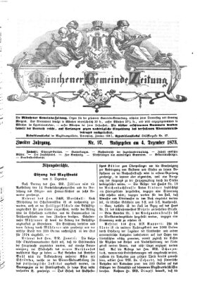 Münchener Gemeinde-Zeitung Donnerstag 4. Dezember 1873