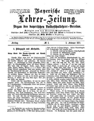 Bayerische Lehrerzeitung Freitag 3. Februar 1871