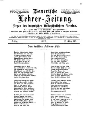 Bayerische Lehrerzeitung Freitag 17. März 1871