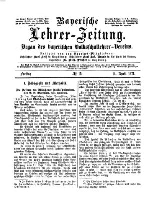 Bayerische Lehrerzeitung Freitag 14. April 1871