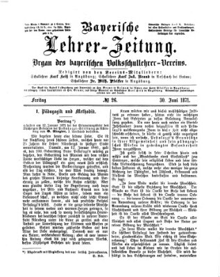 Bayerische Lehrerzeitung Freitag 30. Juni 1871