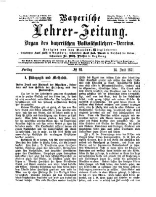 Bayerische Lehrerzeitung Freitag 14. Juli 1871